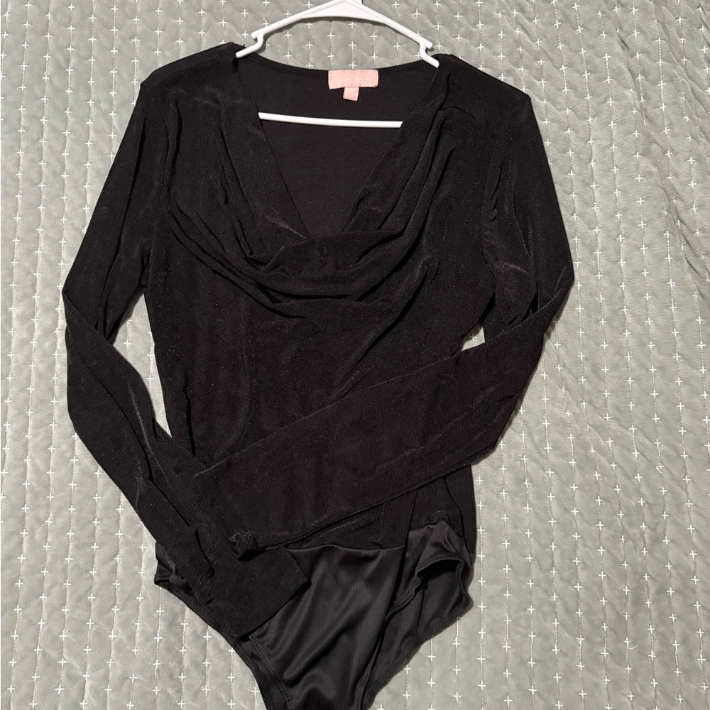 Elegant Black Long Sleeve Bodysuit